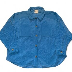 American Eagle Bright Blue Sherpa Jacket
